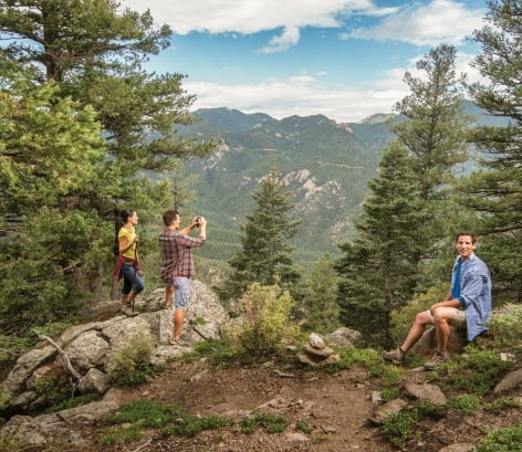 A group hiking Pikes Peak Mountain