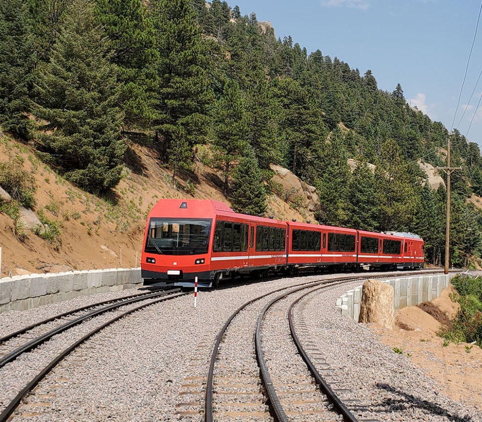 A Red Train On A Track