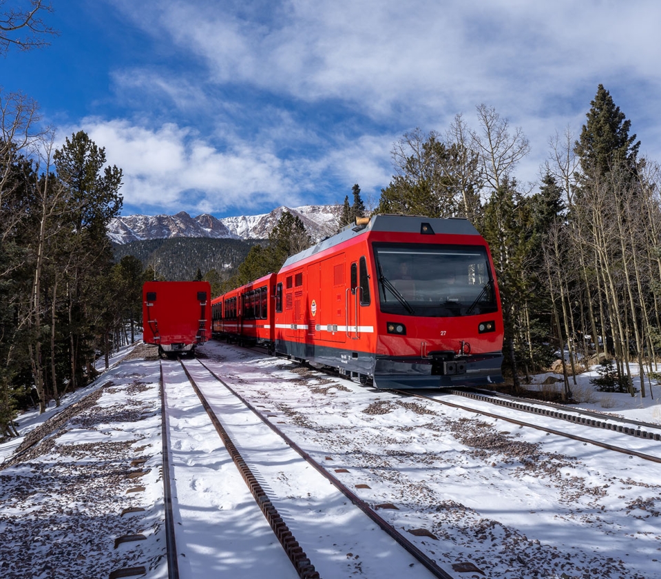 A Red Train On The Tracks