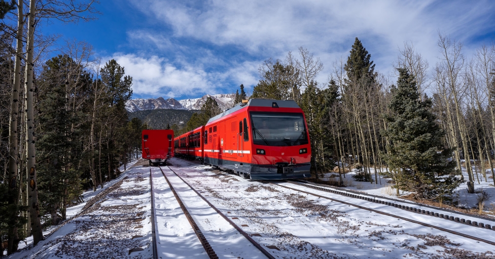 A Red Train On The Tracks